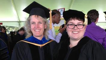 Dr. Alison Van Eenennaam and Kristina Weber at Kristina's Ph.D. graduation, 2013