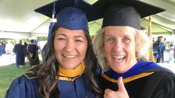 Maci and Dr. Van Eenennaam at Maci's M.S. graduation 2018